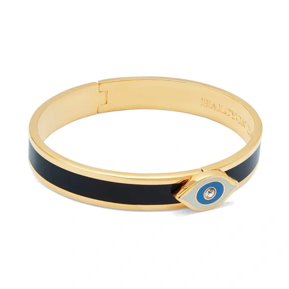 Evil Eye Sparkle Button Midnight & Gold Bangle - Picture 3 of 4